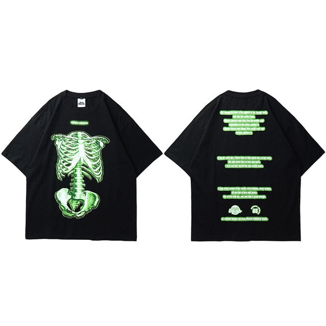 Green Creepy Skeleton Tshirts